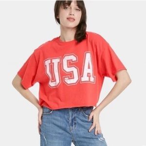 USA cropped tee